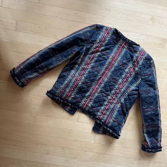 J. Crew Stewart Tartan plaid w/Braided Trim blazer/ Lady jacket, 0, N121 - Picture 4 of 5